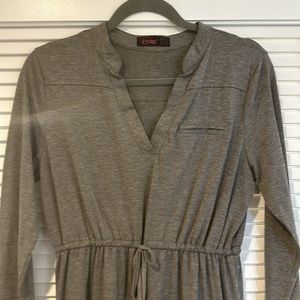 Elia Cher jersey grey long sleeve dress